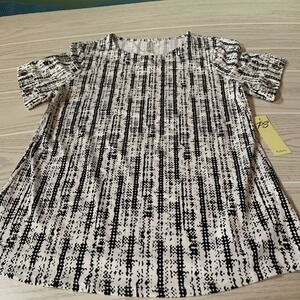 Per Seption Concept Womens Small Short Sleeved Shirt White And Black